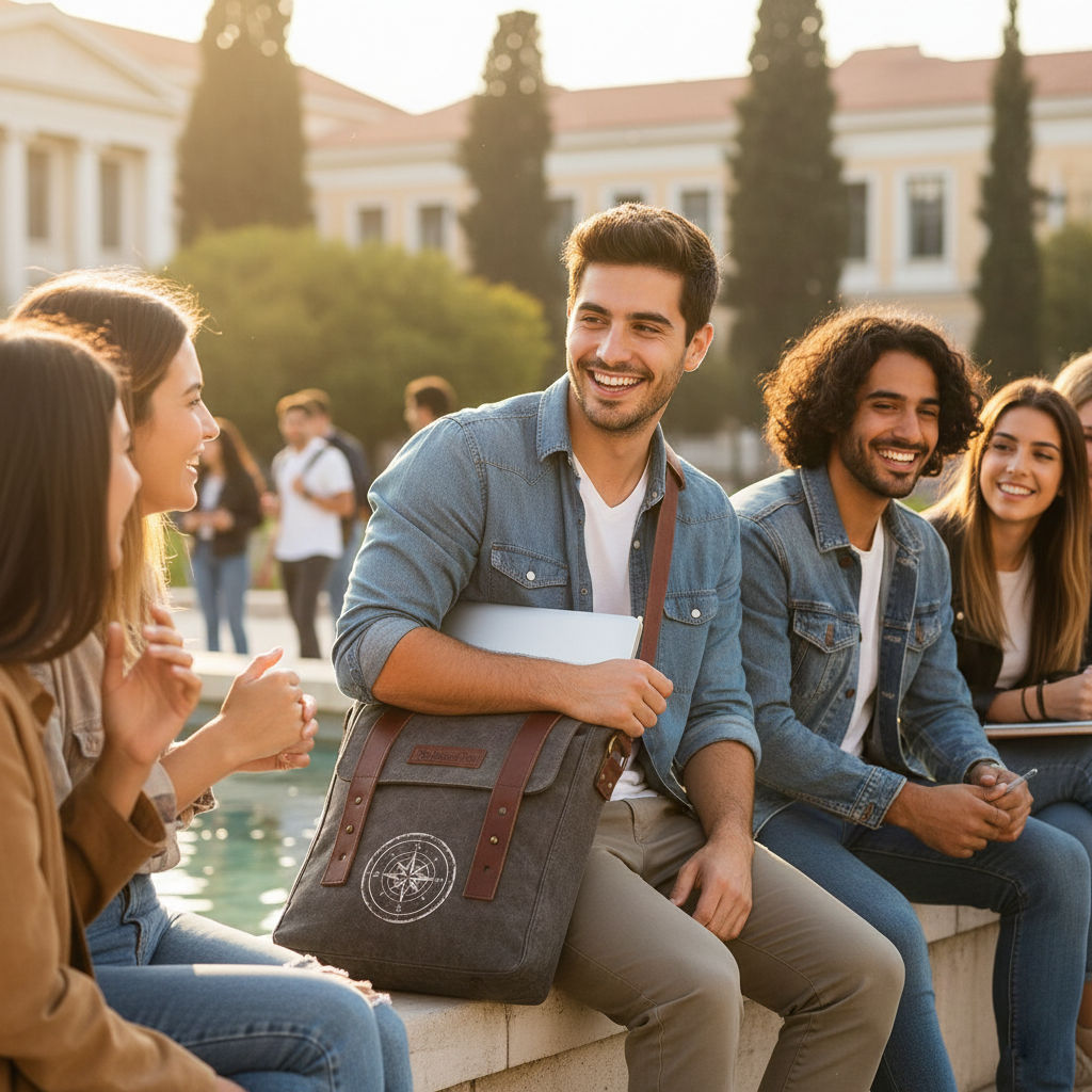 Brown Unisex Compact Messenger Bag for Everyday Use 013